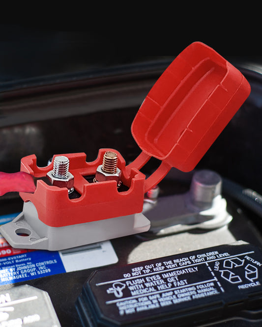 4 Pieces 20A Automatic Reset Circuit Breaker with Cover Stud Bolt, E518 Stud Type Circuit Breakers, DC 12V - 24V