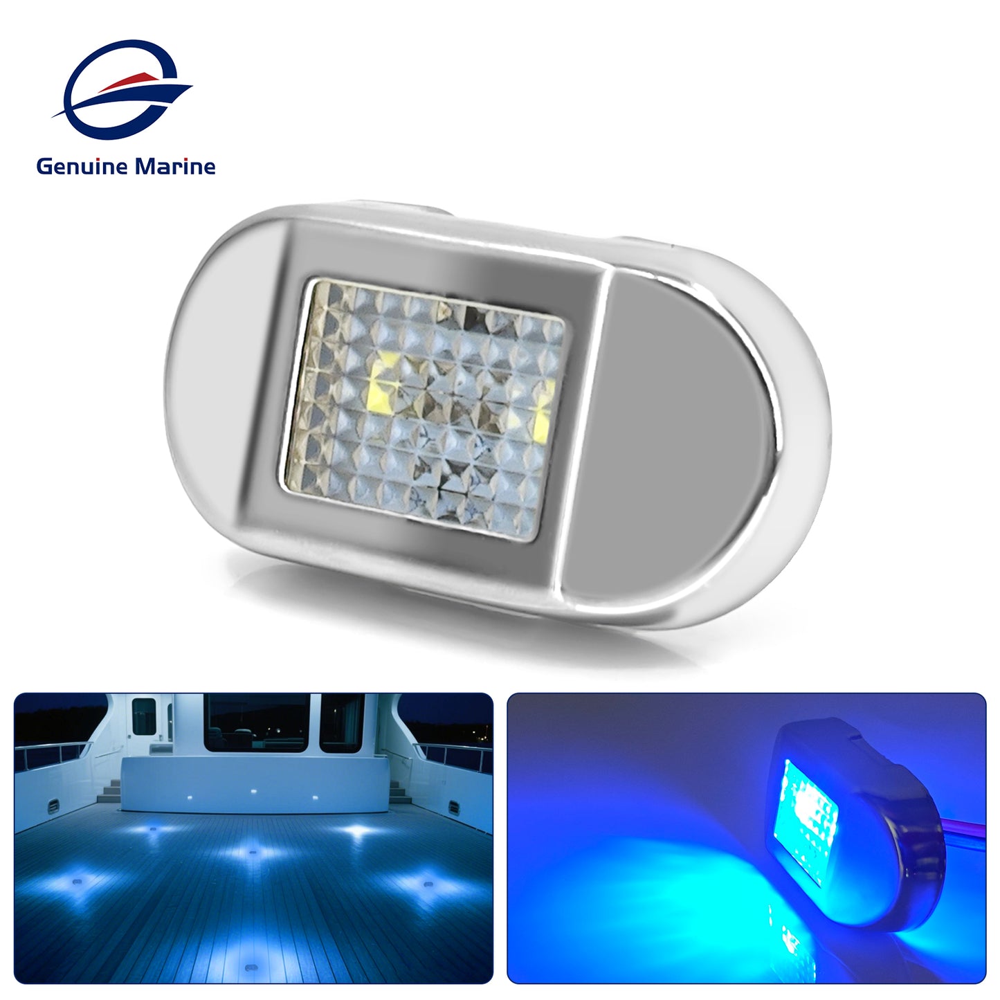 Genuine Marine Waterproof LED Step Light Courtesy Light Boat RV Oval 0.4W 12V IP67 Stainless Steel&PC LED Step Lamp Courtesy Lamp