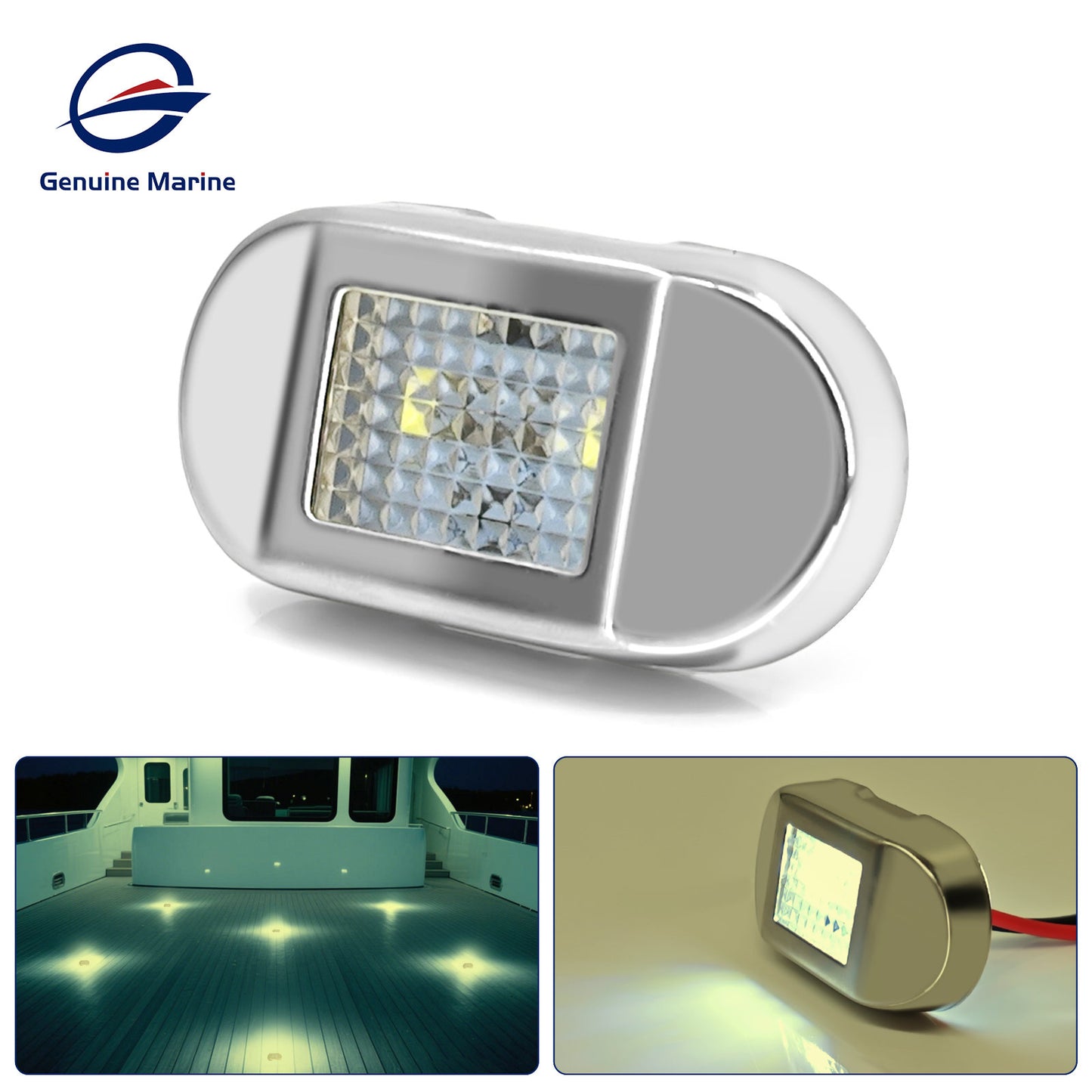 Genuine Marine Waterproof LED Step Light Courtesy Light Boat RV Oval 0.4W 12V IP67 Stainless Steel&PC LED Step Lamp Courtesy Lamp