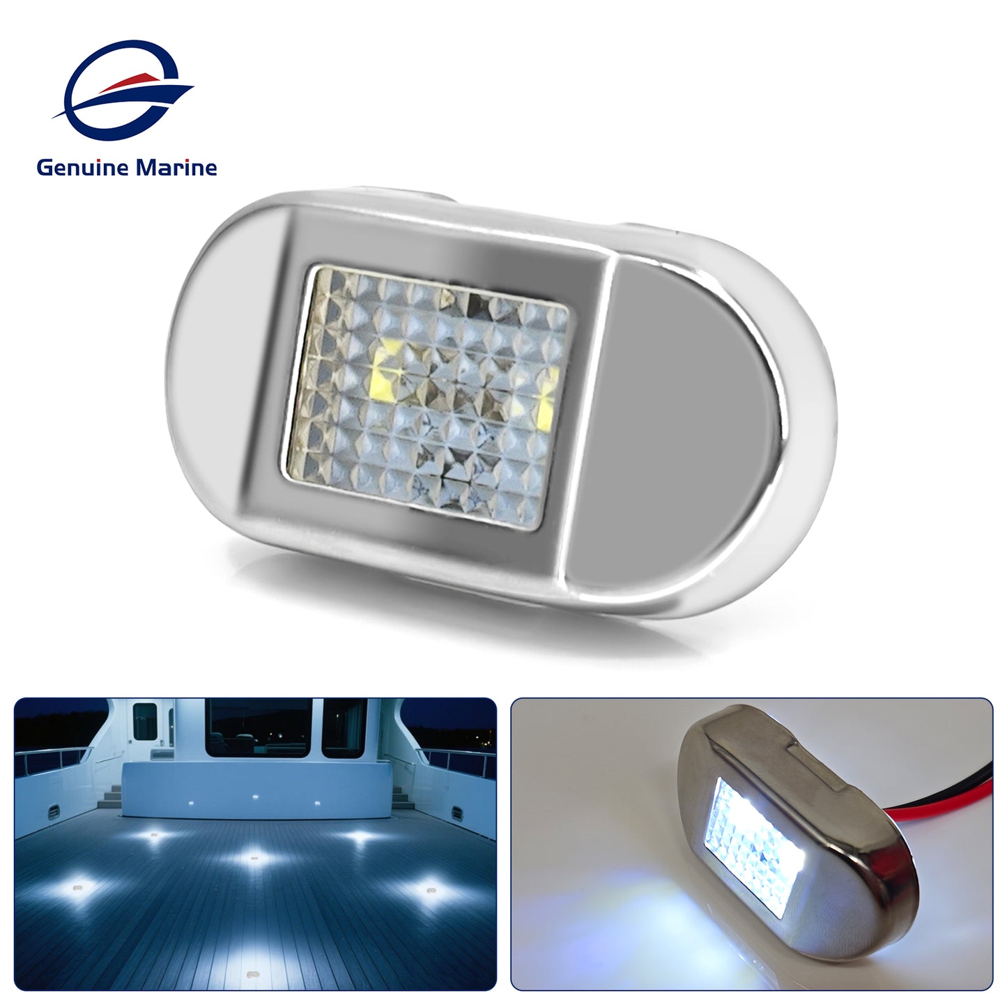 Genuine Marine Waterproof LED Step Light Courtesy Light Boat RV Oval 0.4W 12V IP67 Stainless Steel&PC LED Step Lamp Courtesy Lamp