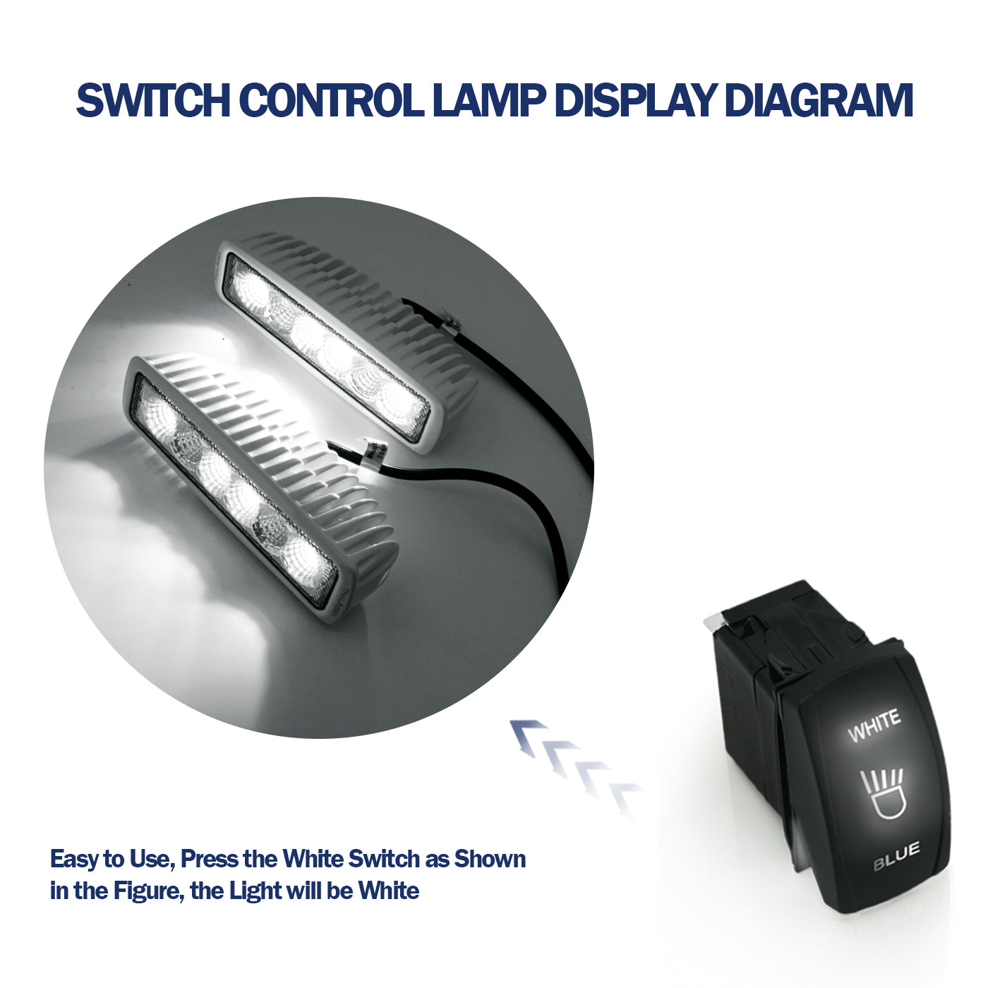 12V 4 Pin Blue On Off On Rocker Contual Switch