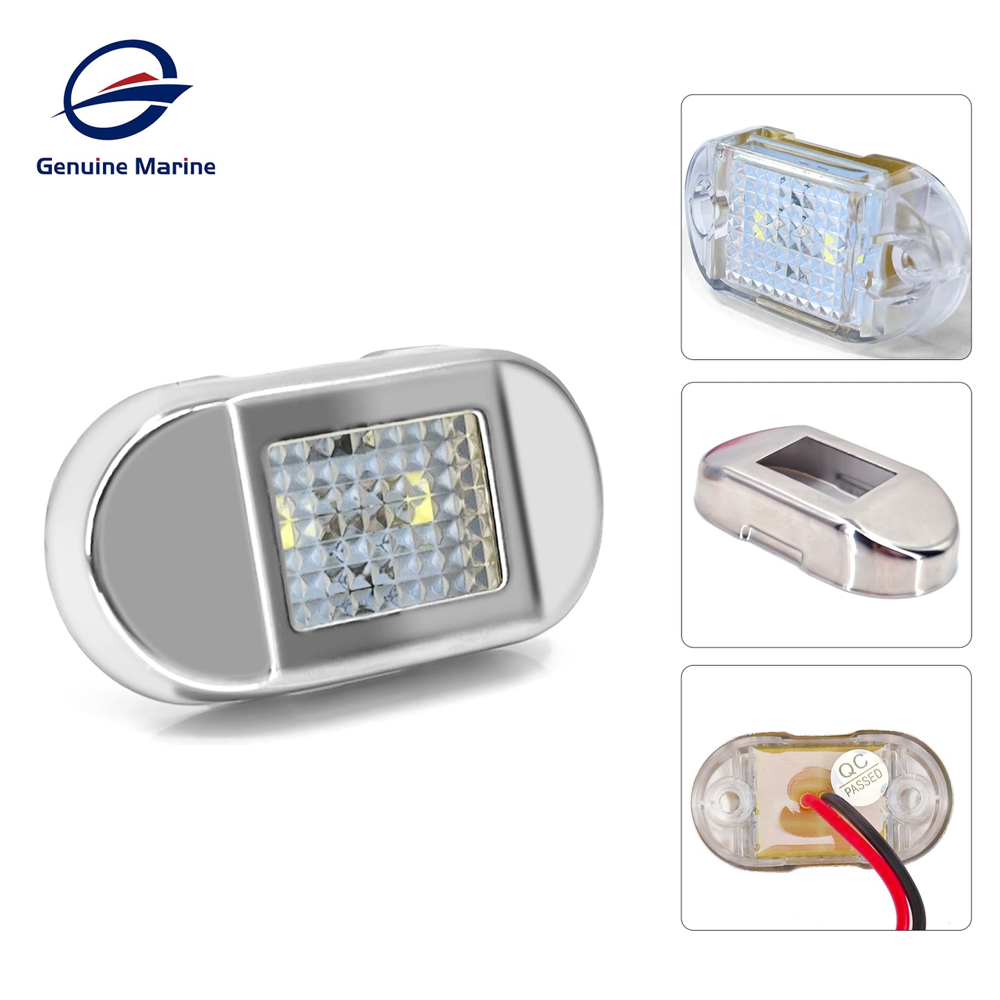 Genuine Marine Waterproof LED Step Light Courtesy Light Boat RV Oval 0.4W 12V IP67 Stainless Steel&PC LED Step Lamp Courtesy Lamp