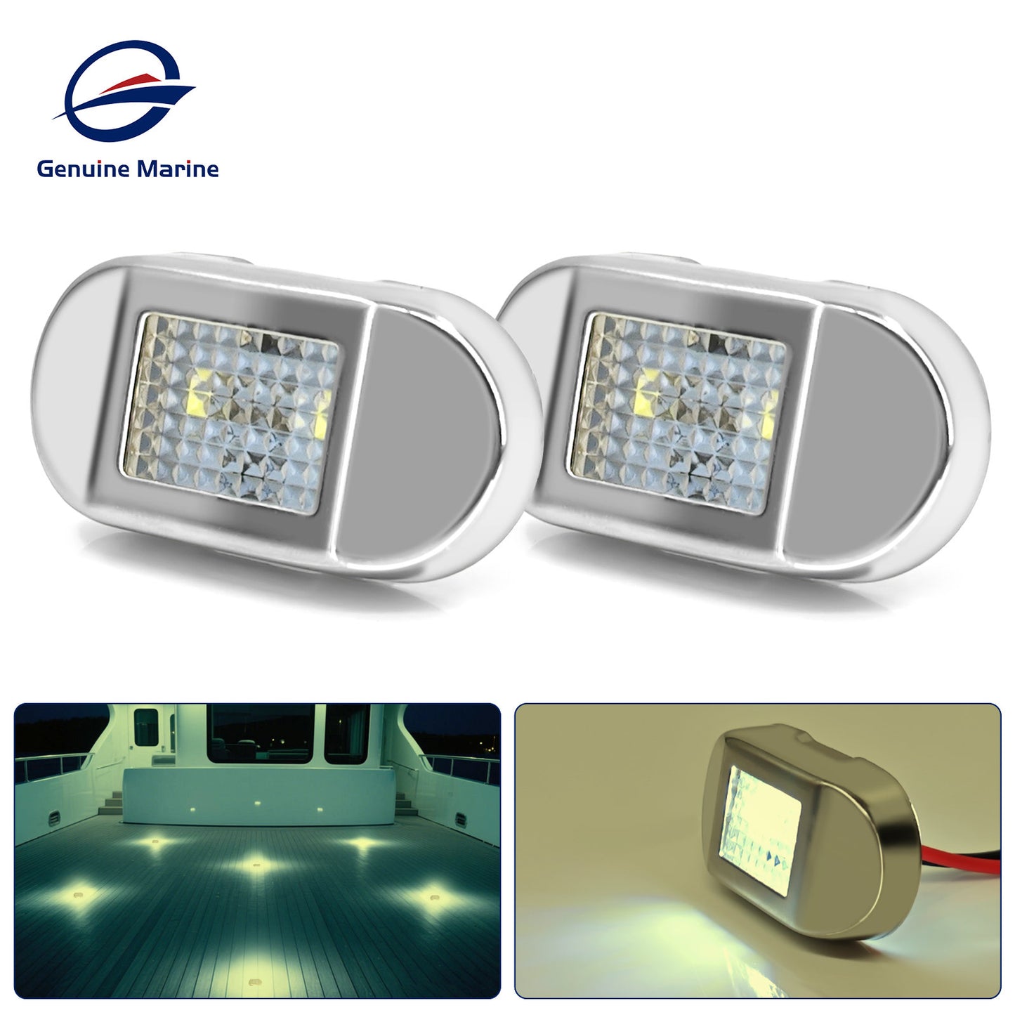 Genuine Marine Waterproof LED Step Light Courtesy Light Boat RV Oval 0.4W 12V IP67 Stainless Steel&PC LED Step Lamp Courtesy Lamp