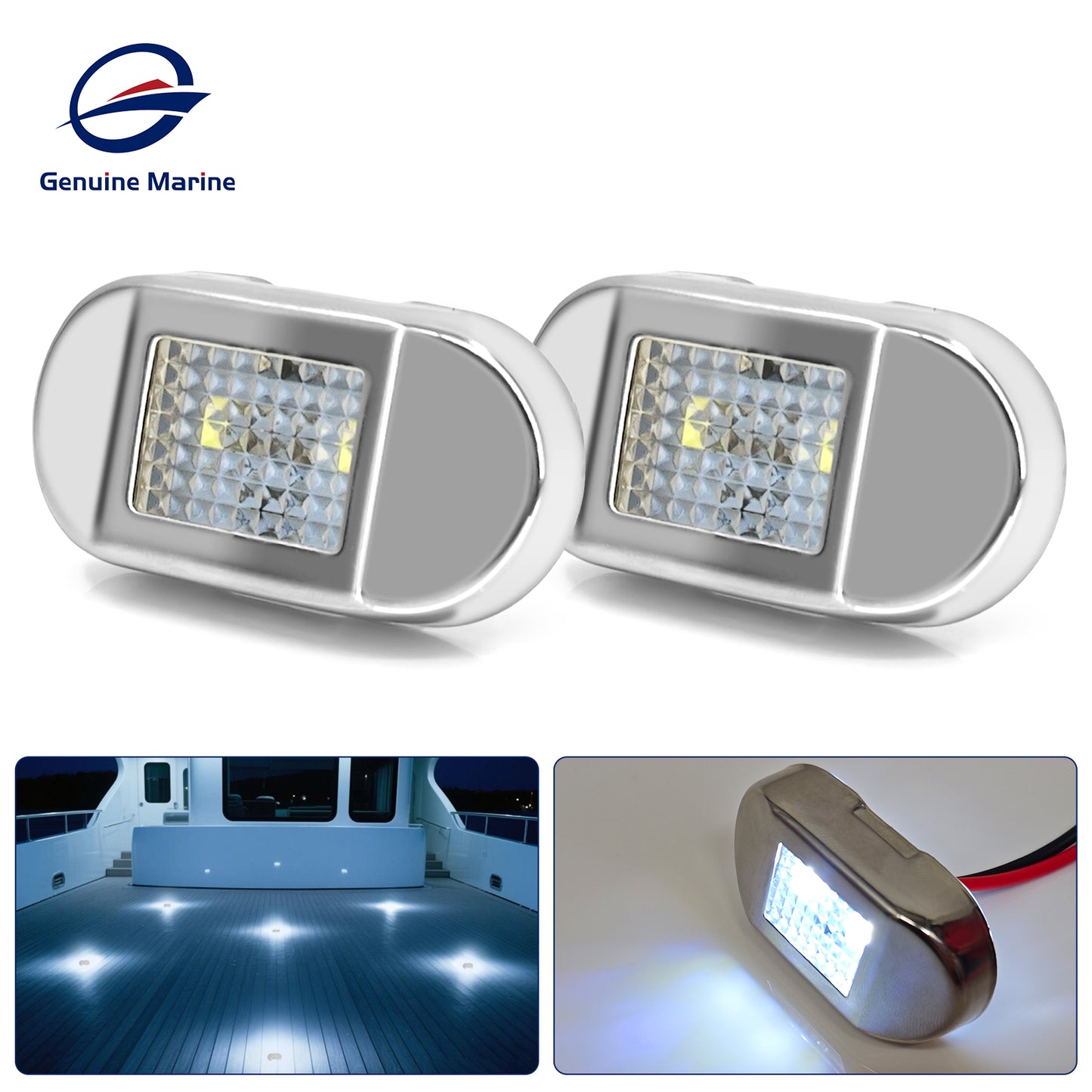 Genuine Marine Waterproof LED Step Light Courtesy Light Boat RV Oval 0.4W 12V IP67 Stainless Steel&PC LED Step Lamp Courtesy Lamp