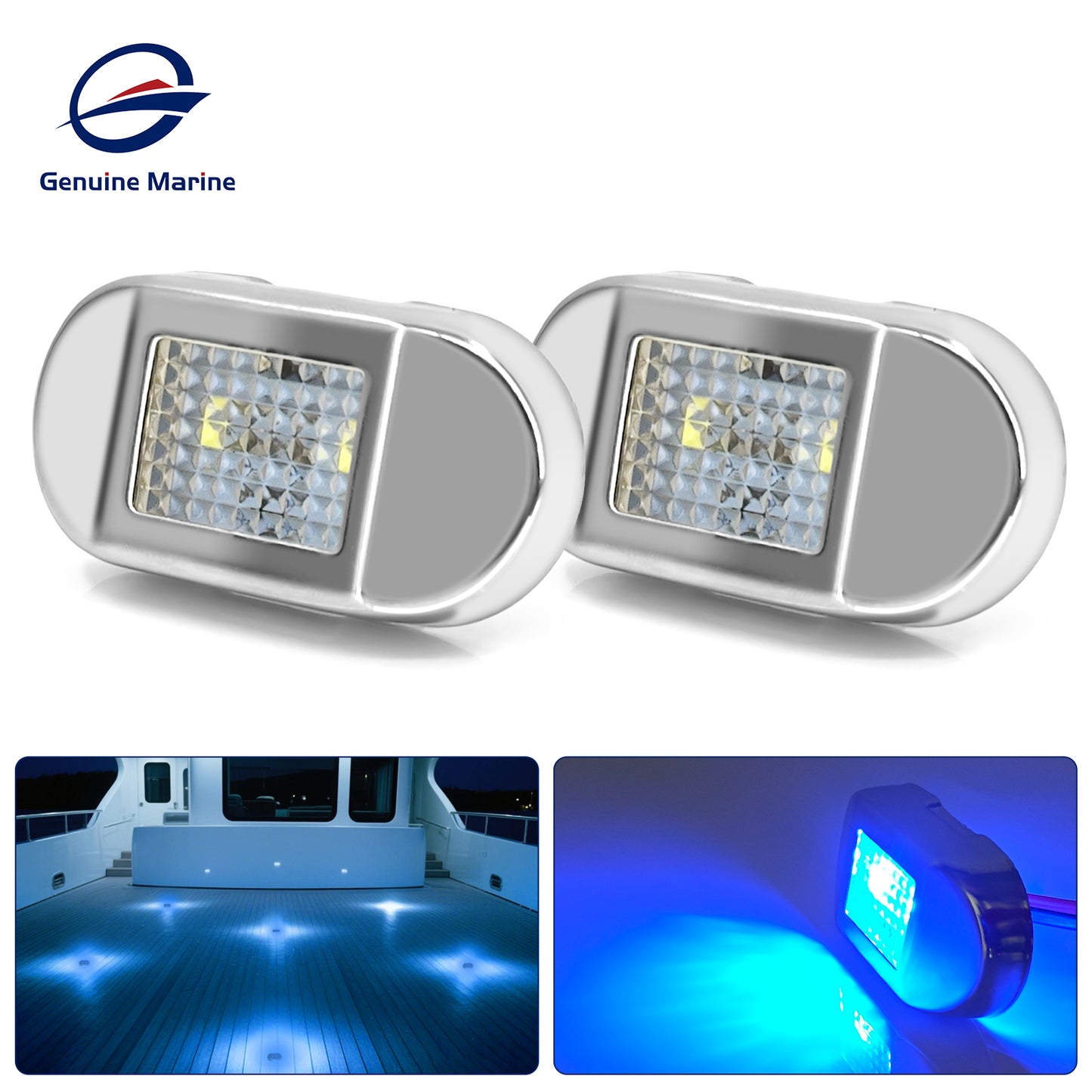 Genuine Marine Waterproof LED Step Light Courtesy Light Boat RV Oval 0.4W 12V IP67 Stainless Steel&PC LED Step Lamp Courtesy Lamp