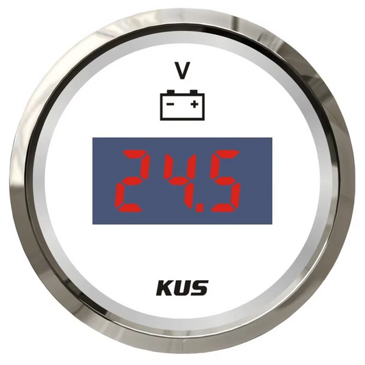 KUS 9-32vdc Digital Voltmeters Modification 52mm Waterproof Voltage Gauges Volt Meters with Red Backlight for Boat Auto Truck Rv
