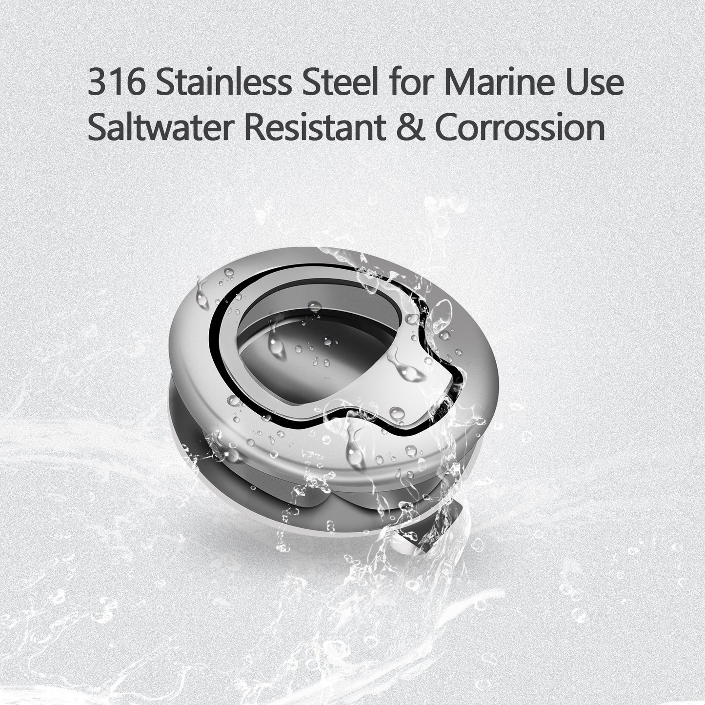 Boat Buckle 316 Stainless Steel 2" Marine Grade Flush Pull Hatch Latch Door Floor Buckle for Yacht