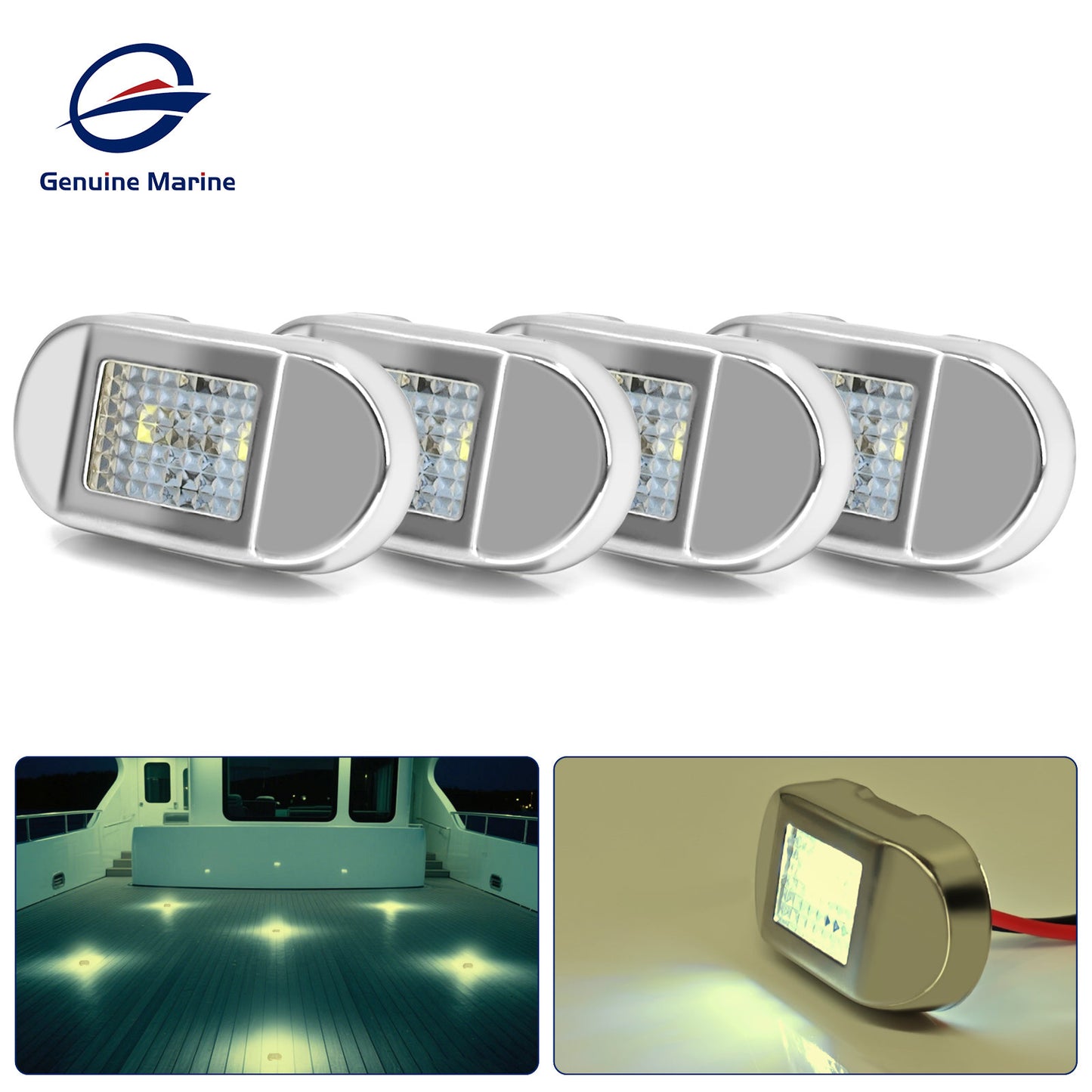 Genuine Marine Waterproof LED Step Light Courtesy Light Boat RV Oval 0.4W 12V IP67 Stainless Steel&PC LED Step Lamp Courtesy Lamp