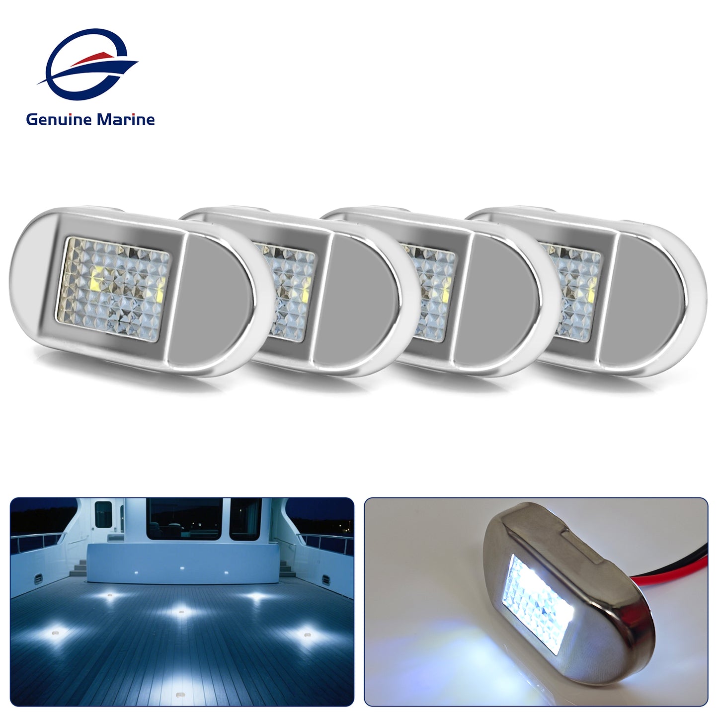 Genuine Marine Waterproof LED Step Light Courtesy Light Boat RV Oval 0.4W 12V IP67 Stainless Steel&PC LED Step Lamp Courtesy Lamp