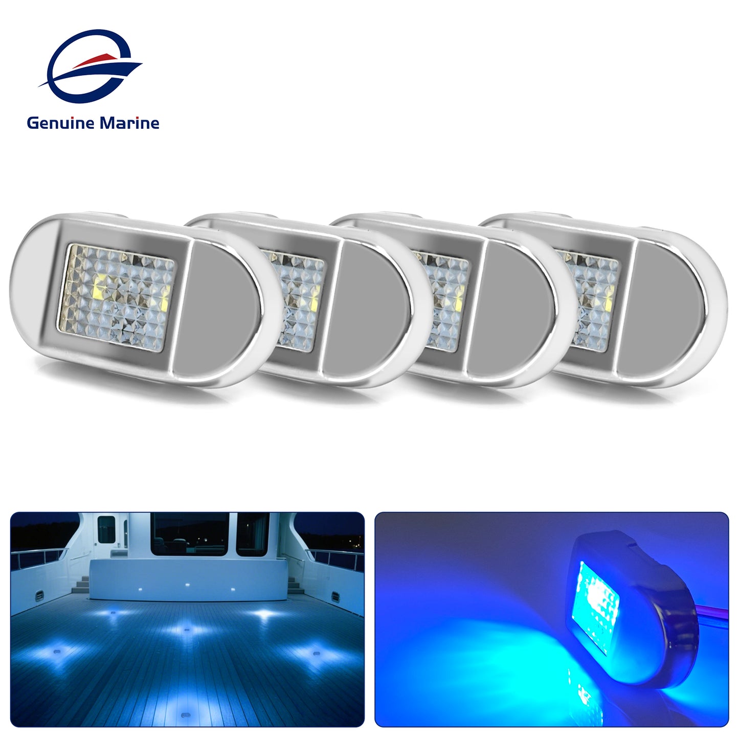 Genuine Marine Waterproof LED Step Light Courtesy Light Boat RV Oval 0.4W 12V IP67 Stainless Steel&PC LED Step Lamp Courtesy Lamp