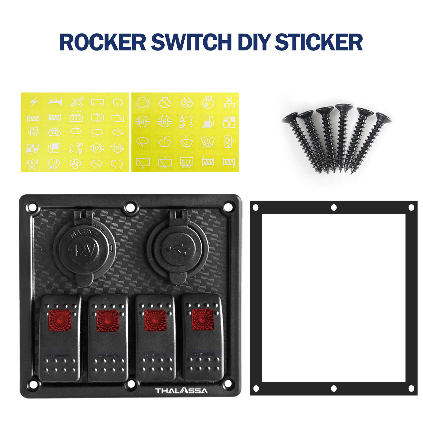 THALASSA 4 Gang Waterproof Marine Boat Rocker Switch Panel, 3.1A Dual – Thalassa Marine
