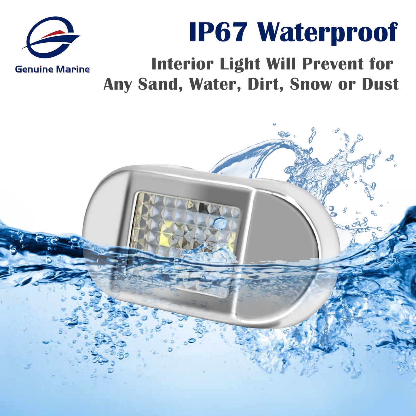 Genuine Marine Waterproof LED Step Light Courtesy Light Boat RV Oval 0.4W 12V IP67 Stainless Steel&PC LED Step Lamp Courtesy Lamp