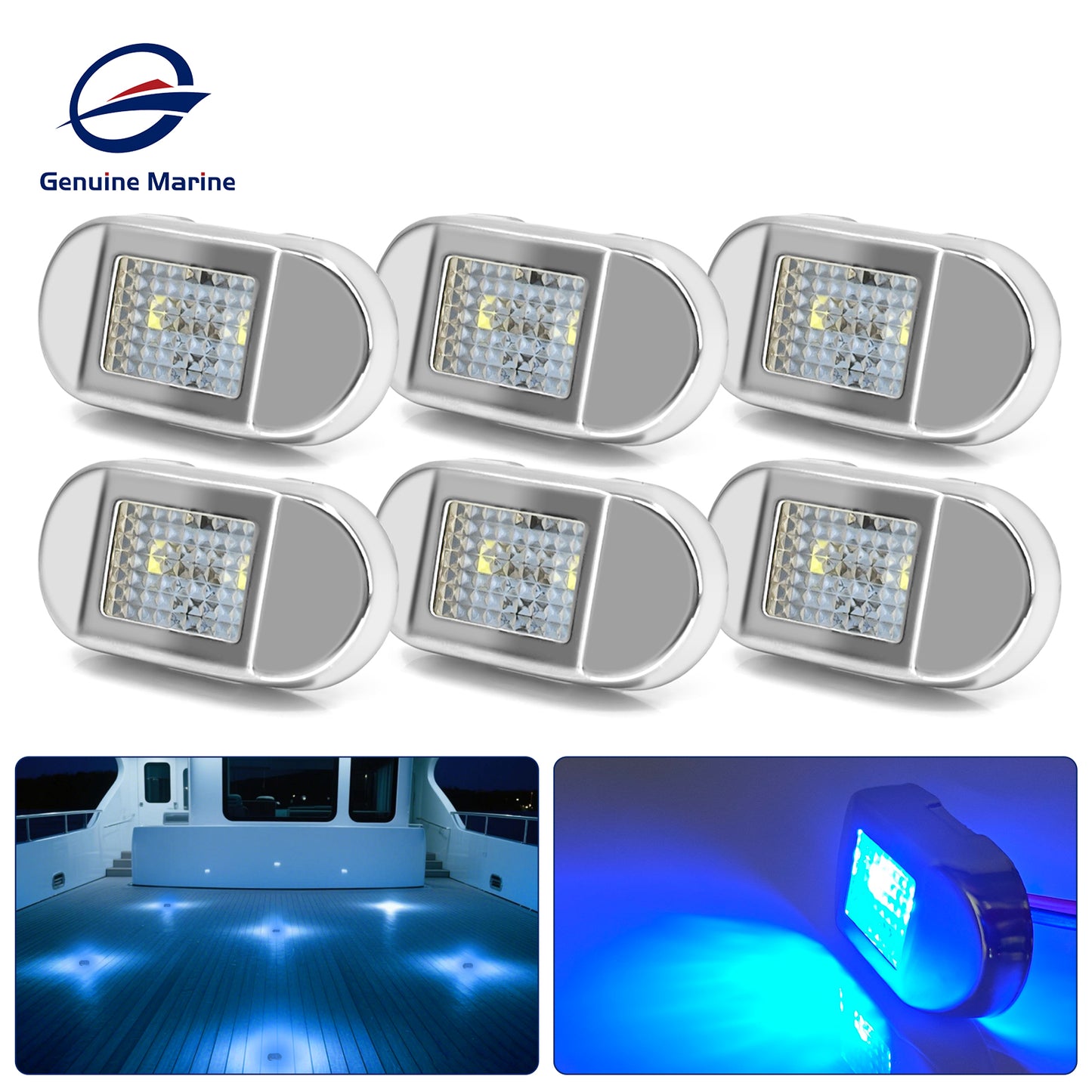 Genuine Marine Waterproof LED Step Light Courtesy Light Boat RV Oval 0.4W 12V IP67 Stainless Steel&PC LED Step Lamp Courtesy Lamp