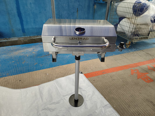 LENORAD Marine Stainless Steel Barbecue | 304 stainless steel+height-adjustable column | With thermometer/igniter | Suitable for yachts/sailboats/docks | Rustproof, durable and easy to clean - Thalassa Marine