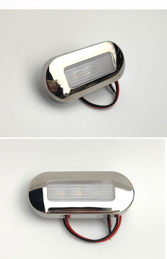 Genuine Marine Waterproof RV Stair LED Lamp Warm/Blue Light 12V/24V/DC 10V-30V 316 Stainless Steel Cover Welcome Floor Lamp For Yacht Car Boat