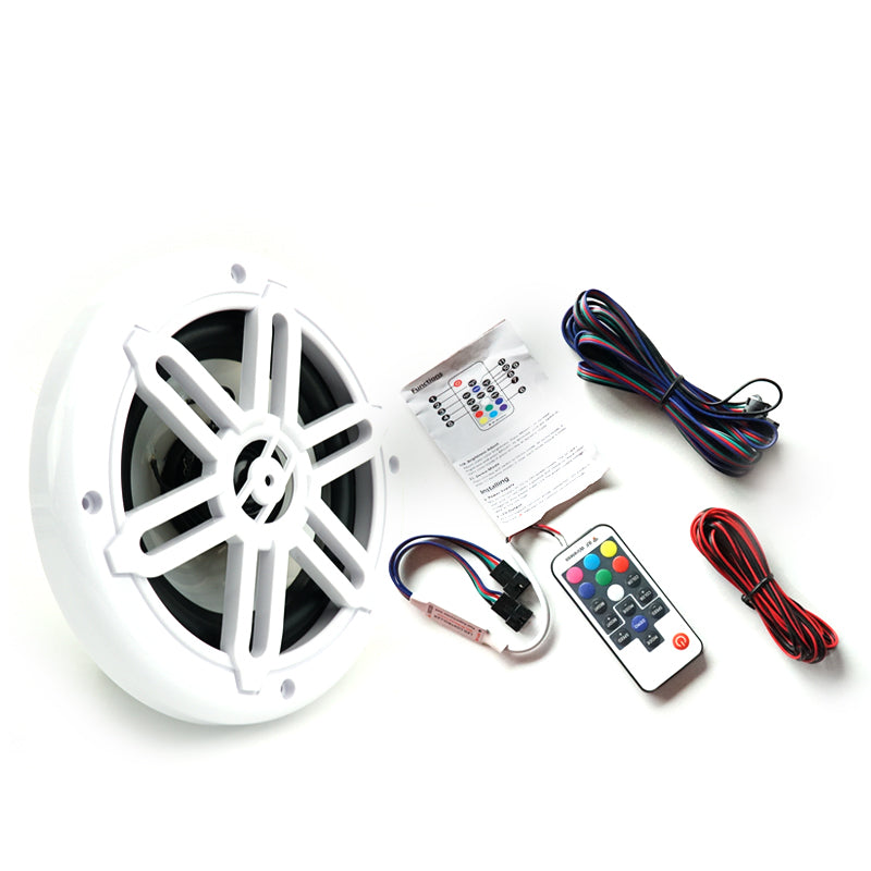 Genuine Marine 6.5" 150W 60Hz-20KHz ABS Plastic Waterproof Marine Speakers With RGB Lighting