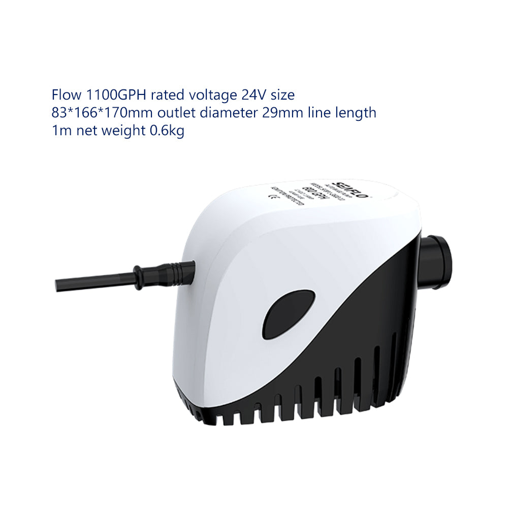 GenuineMarine-THALASSA 750GPH/1100GPH 12V/24V Marine Automatic Submersible Bilge Water Pump 1100 Auto with Magnetic Float Switch for Yacht - THALASSA