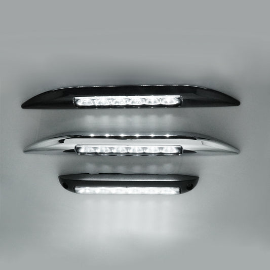 THALASSA 450LM Lighting 10-30V Awning Lights Front Lamp/Cool White 7000K RV Exterior LED Lighting for Marine Boat Camper Trailer and Motorhome Black/Chrome plated Shell - THALASSA