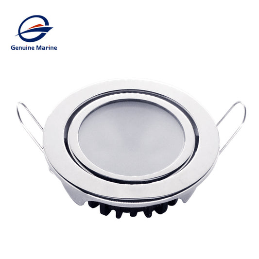 Genuine Marine 5W 250LM Yacht Recessed Ceiling Light Ultra Thin Warm light Downlight Stainless Steel Boat Light Boat LED Downlights GM-EP-L0117