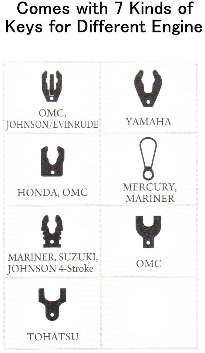 GenuineMarine-THALASSA Power Boat Hook Host Emergency Flameout Safety Key Switch, Outboard Engine Flameout Switch-4 Switch Keys + 1 Whistle + 1 Floating Watch - THALASSA