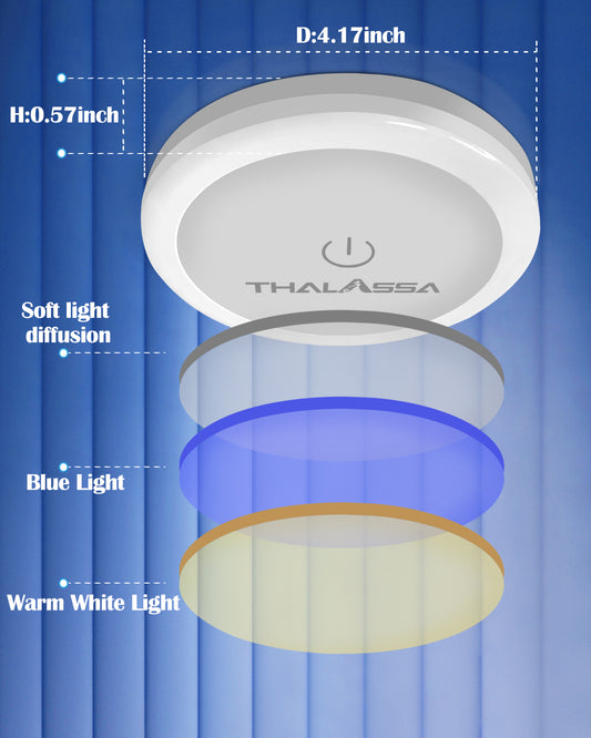 6W 12V Dual Color Touch Ceiling Light, 12 Volt led Lights for rv Interior, 12 Volt Ceiling Lights for rv Interior (White & Bule) D106MM