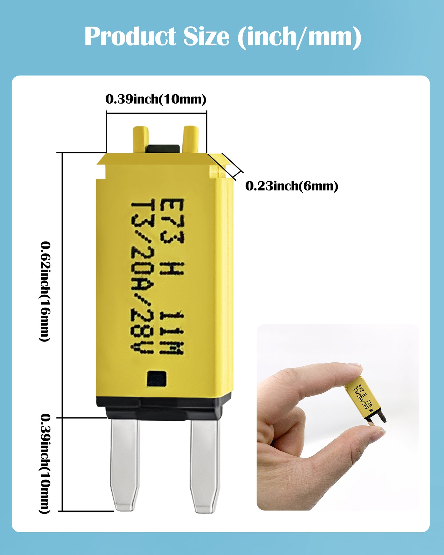 Nerites 8 Packs Resettable Fuse Mini ATM Blade Style Circuit Breaker Fuse 5A 6A 7.5A 10A 15A 20A 25A 30A(Mixed), 28V DC