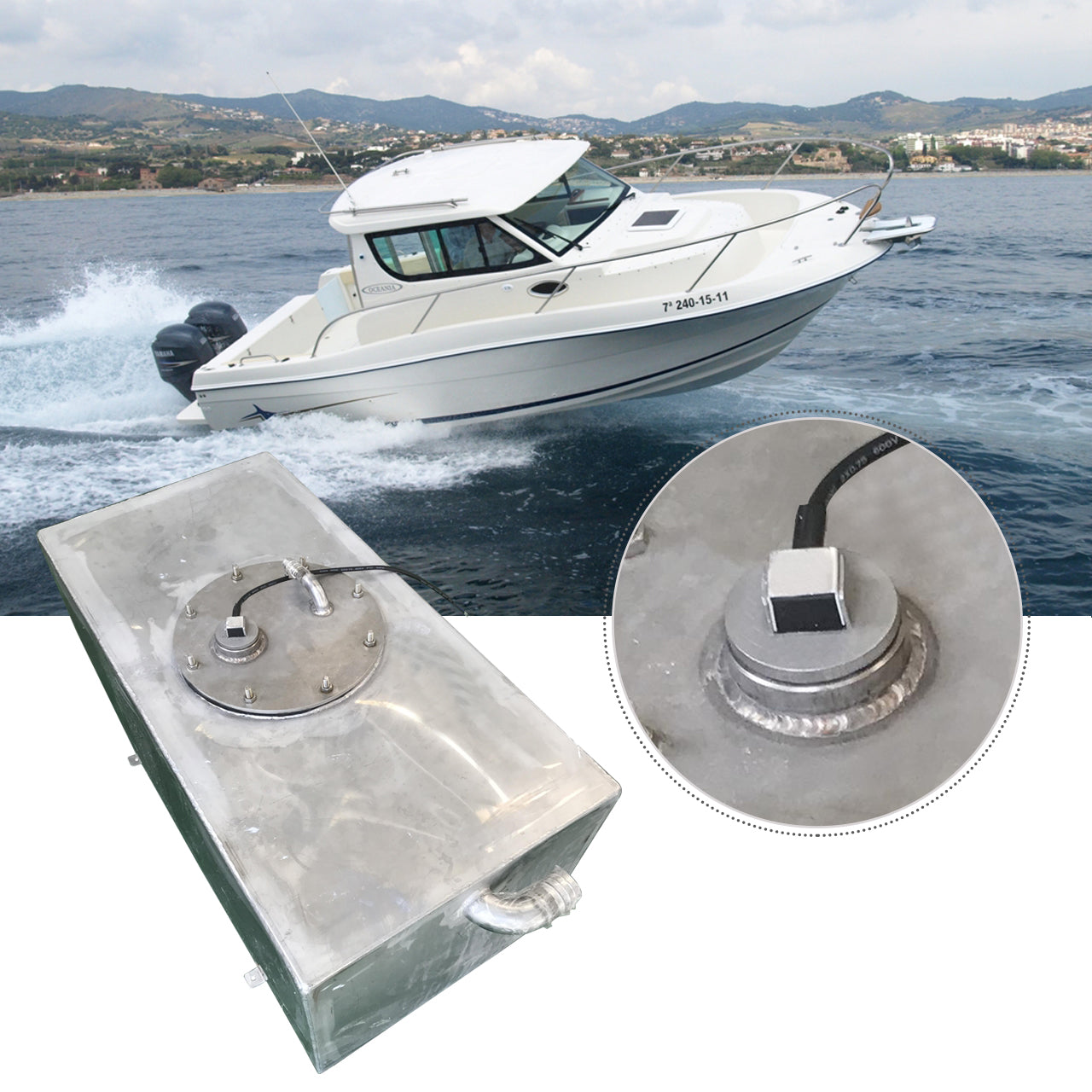 7.5" Fuel Water Tank S3 Electic Liquid Level Gauge Standard American 240-33 ohms - GenuineMarine