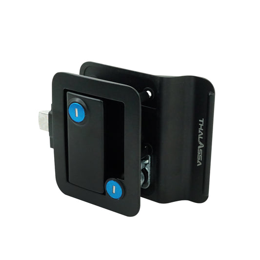 RV Motorhome Black Entry Door Lock with Keys Travel Camper Trailer Locking Entrance Handle Latch Paddle Without Deadbolt - GenuineMarine