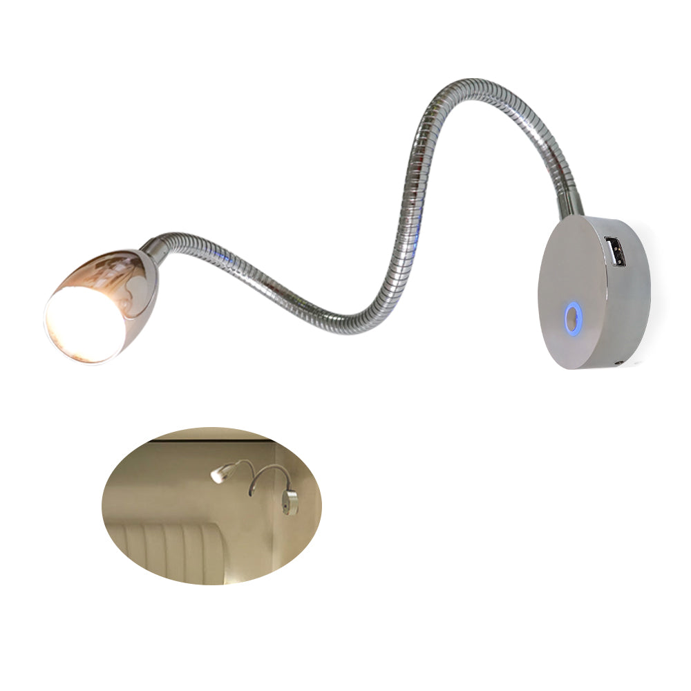 THALASSA 12/24V Touch Adjustable Switch 360° LED Reading Light with/without USB Port for Yacht Ship Villa Hotel - THALASSA
