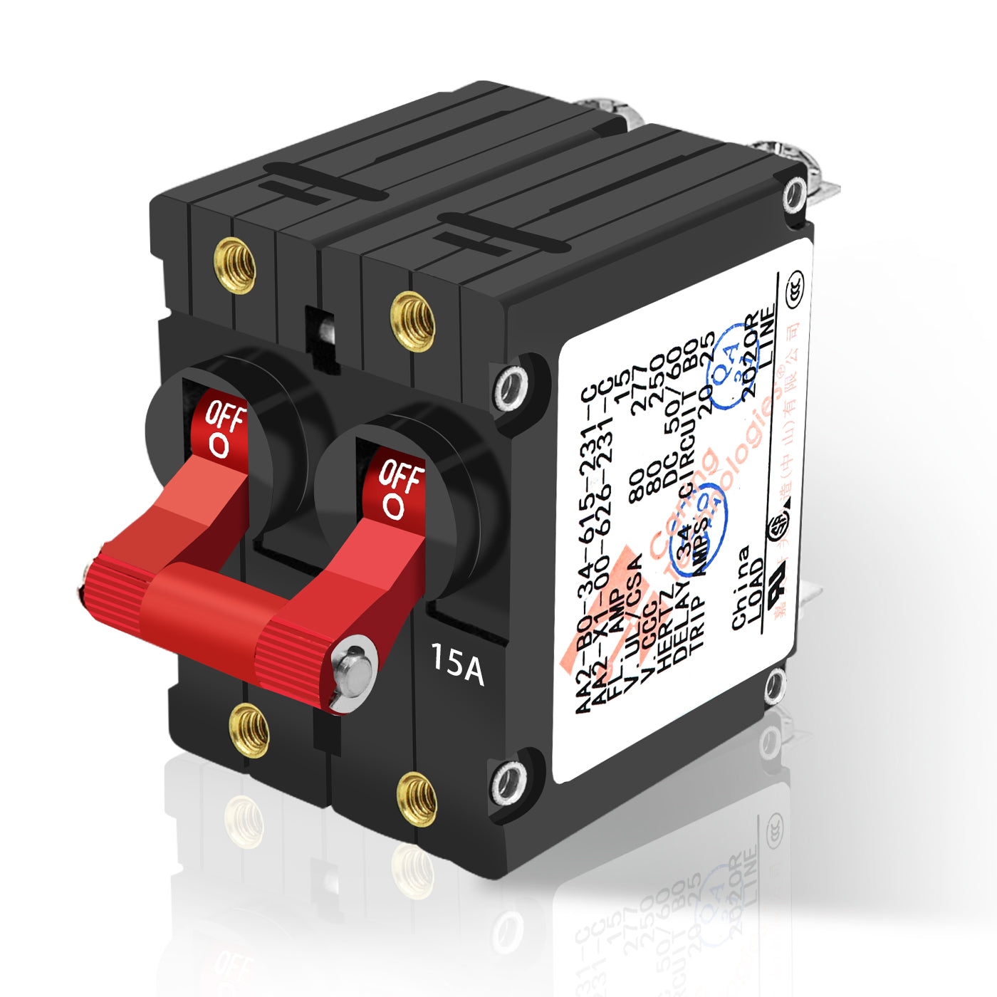 GenuineMarine 10A Electric Magnetic Circuit Breaker Double Pole for Yacht Boat RV - THALASSA