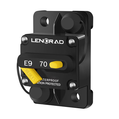 LENKRAD 70 Amp Circuit Breaker 12V with Manual Reset Switch Button for Boat Marine RV Yacht, Boat Circuit Breakers 12V - 48V DC, Waterproof(Surface Mount) - THALASSA
