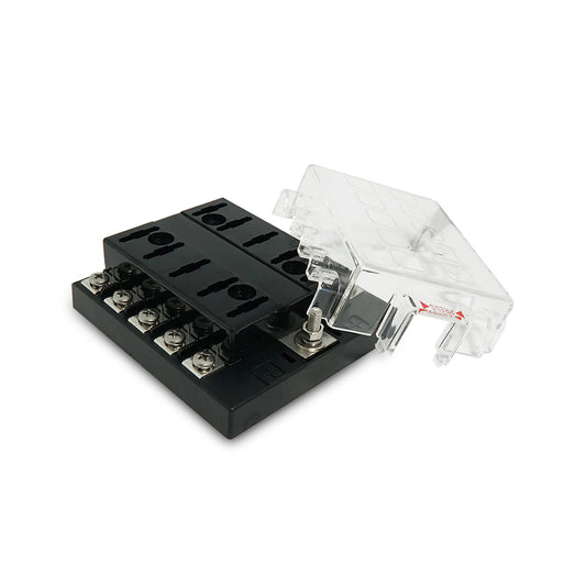 10 Circuit RV Blade Fuse Box Holder with Waterproof Cover - GenuineMarine