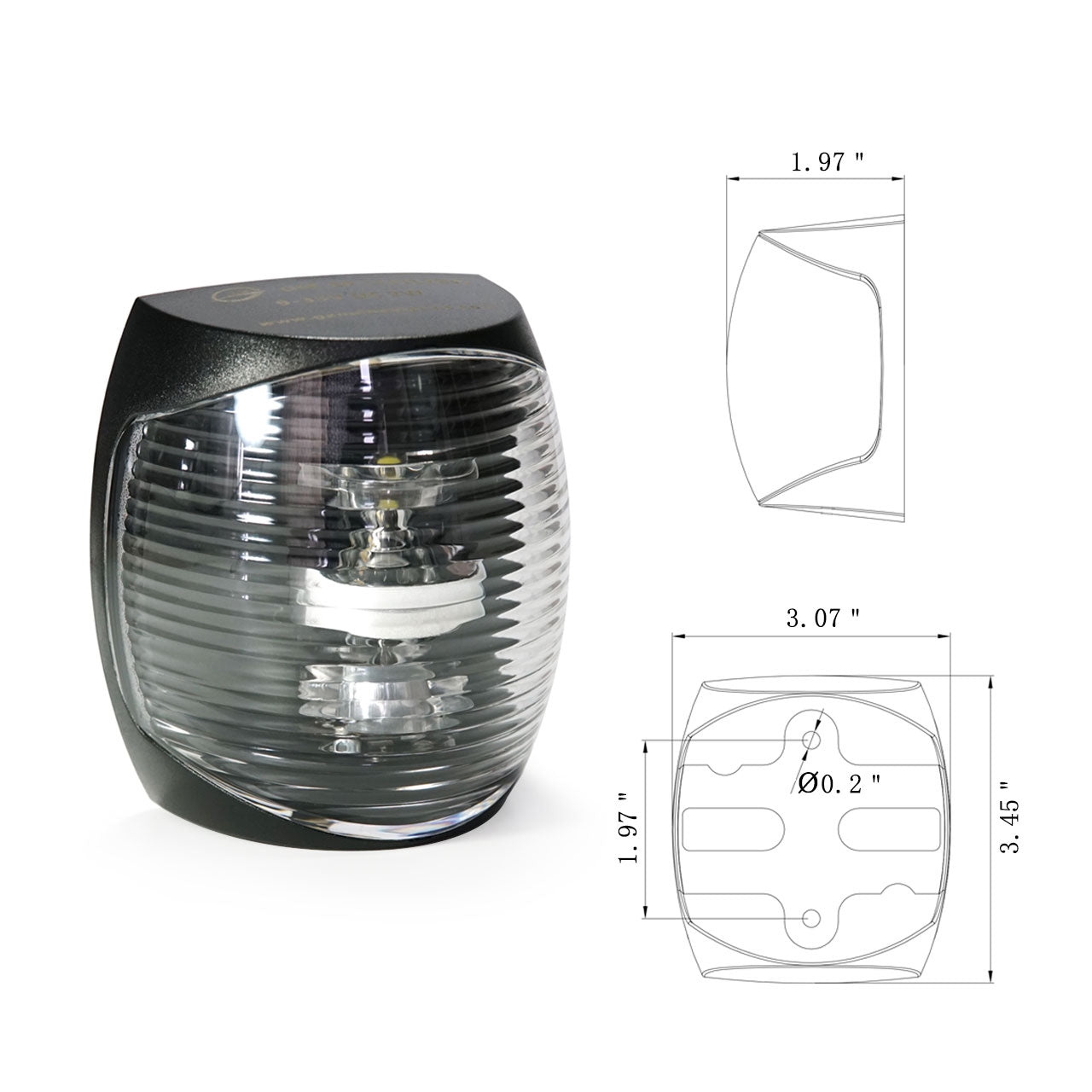 2 NM White LED 135° Stern Light+3 NM Bi-Color LED (Green and Red) 225° Boat Navigation Light, US Coast Guard, ABYC A-16 and CE Certifications – Operates at 12V/24V IP67 - THALASSA
