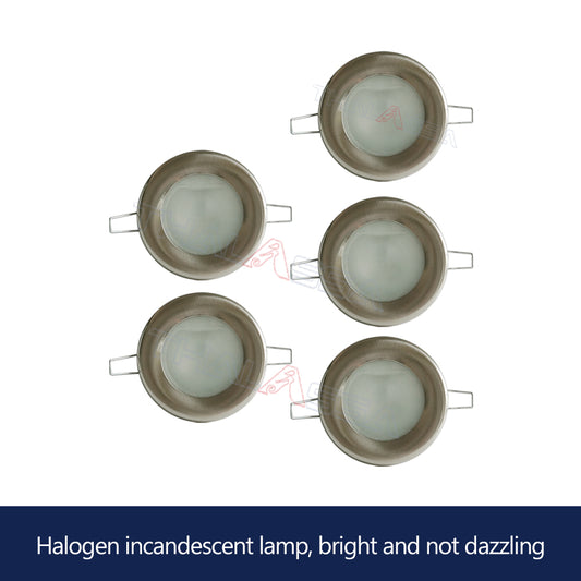 GenuineMarine 5 piece of 12V/24V 3W Circlip Type Recessed Round LED Embedded Wall/Ceiling Panel Light Warm White Lamp for Boat RV Camper - GenuineMarine