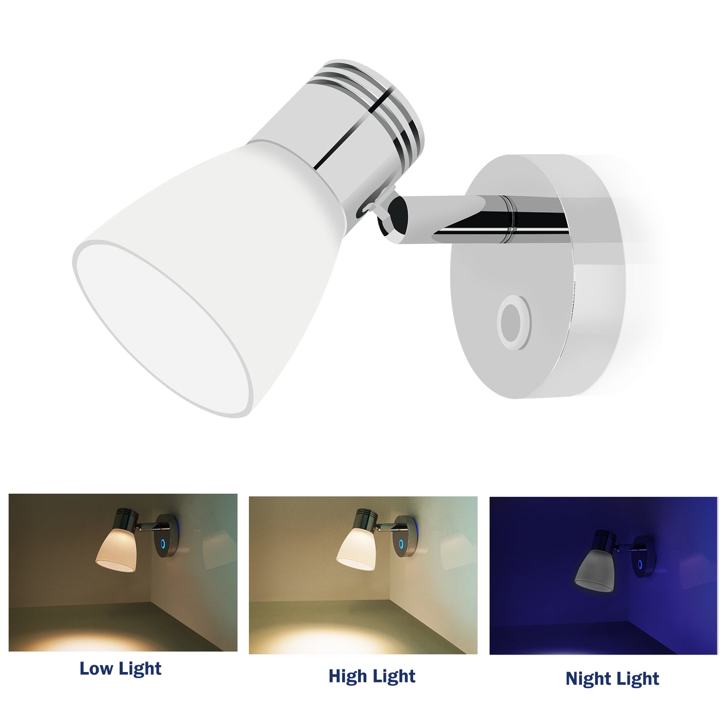 THALASSA 12V Reading Light - Caravan Interior Lighting - Touch Control