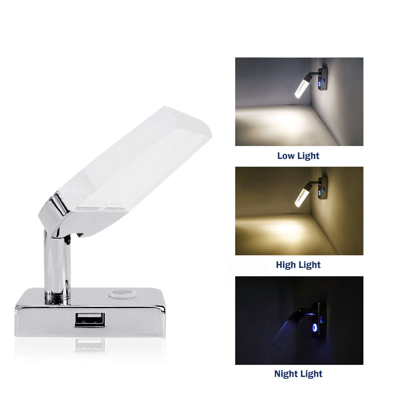 THALASSA DC 12V RV LED Reading Light with/without USB Dimmer Touch Switch for Yacht Boat - THALASSA