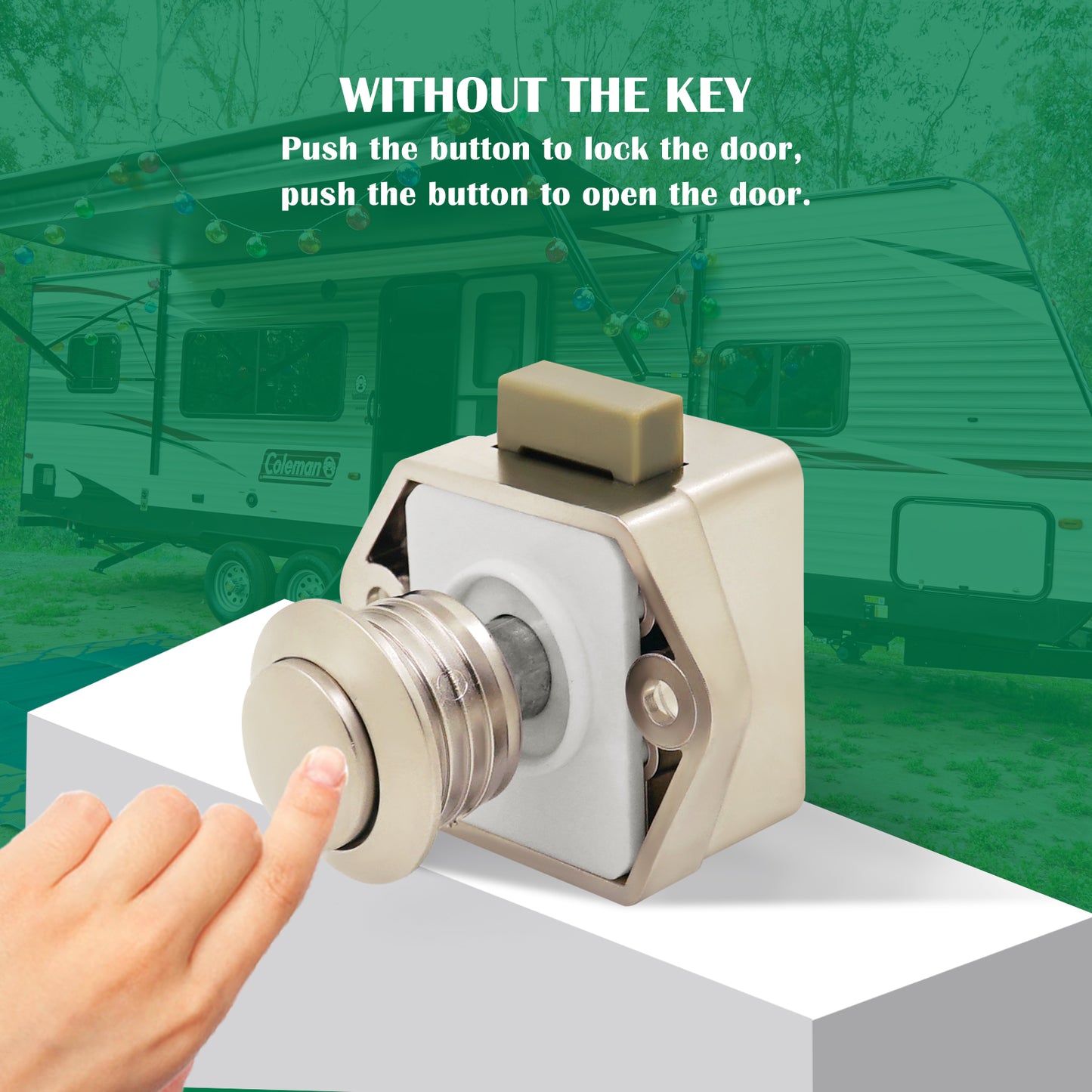 LENKRAD 10 Packs Push Button Latch Door Latch, Nickel Push Button Cabinet Knobs for Caravan Yacht Boat Motorhome Cabinet Drawer, ABS & Zinc Alloy - THALASSA