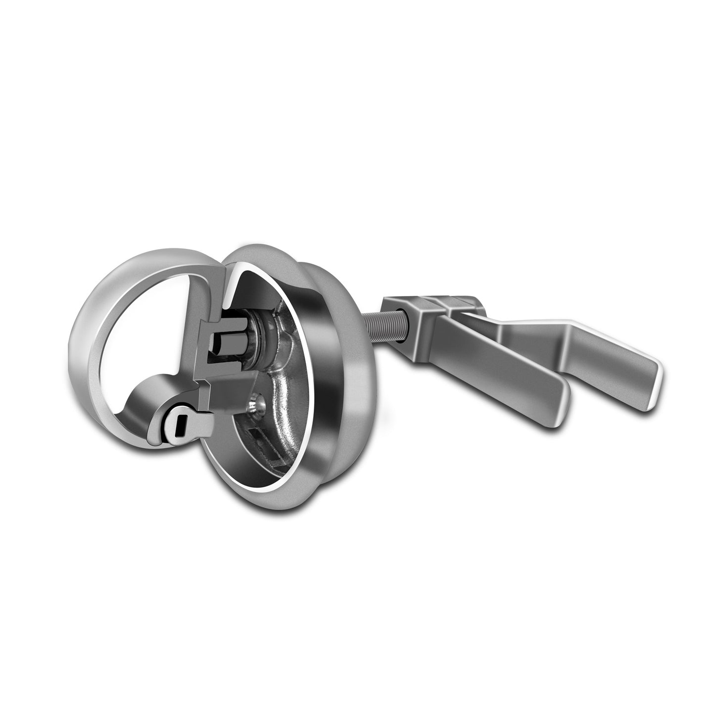 Nerites Boat Floor Buckle Hatch Latch Marine Grade 316 Stainless Steel Flush Turning Lift Handle Lock Style with 2 Keys and 2 Screws