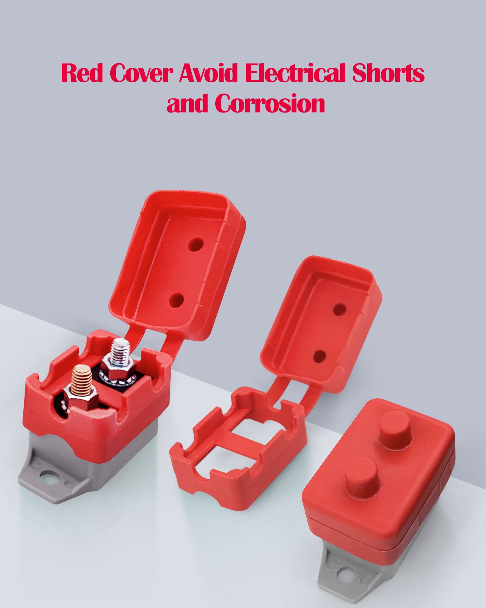  4 Pieces 20A Automatic Reset Circuit Breaker with Cover Stud Bolt, E518 Stud Type Circuit Breakers, DC 12V - 24V