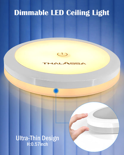 6W 12V Dual Color Touch Ceiling Light, 12 Volt led Lights for rv Interior, 12 Volt Ceiling Lights for rv Interior (White & Bule) D106MM