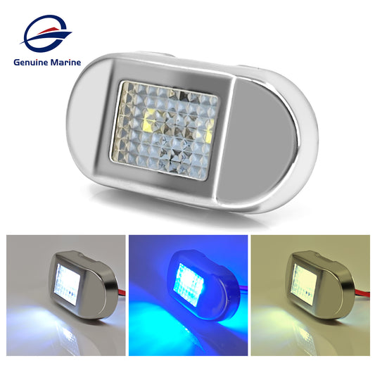 Genuine Marine Waterproof LED Step Light Courtesy Light Boat RV Oval 0.4W 12V IP67 Stainless Steel&PC LED Step Lamp Courtesy Lamp
