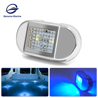 Genuine Marine Waterproof LED Step Light Courtesy Light Boat RV Oval 0.4W 12V IP67 Stainless Steel&PC LED Step Lamp Courtesy Lamp