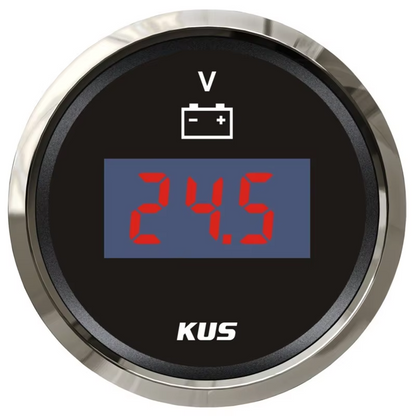 KUS 9-32vdc Digital Voltmeters Modification 52mm Waterproof Voltage Gauges Volt Meters with Red Backlight for Boat Auto Truck Rv