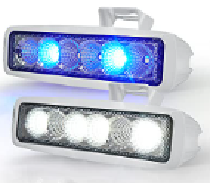 THALASSA 12/24V Dual Color Marine LED Spreader Flood Deck Light for Boat IP67 DC 10-30V with 316L Stainless Steel Bracket, White/Black Housing Waterproof Dock Lights