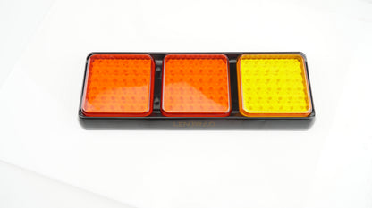 LENORAD triple LED taillight assembly | 12V/24V universal | IP67 waterproof | Suitable for trailer/RV /ATV/ motorboat | Red and yellow two-color brake steering integrated