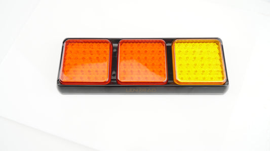LENORAD triple LED taillight assembly | 12V/24V universal | IP67 waterproof | Suitable for trailer/RV /ATV/ motorboat | Red and yellow two-color brake steering integrated - Thalassa Marine 