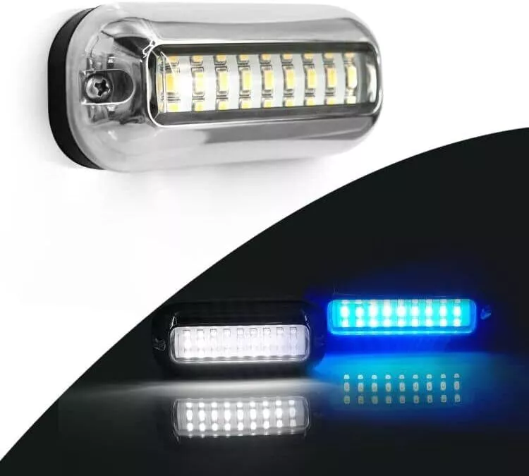 GenuineMarine-THALASSA 2PCS Blue/Green/White IP68 Waterproof 3.7inch Underwater Lights, Mini 27LEDs Led Lights for Yacht Pontoon Sailboat Kayak Accent Bass Boat Vessel Fishing - Thalassa Marine 