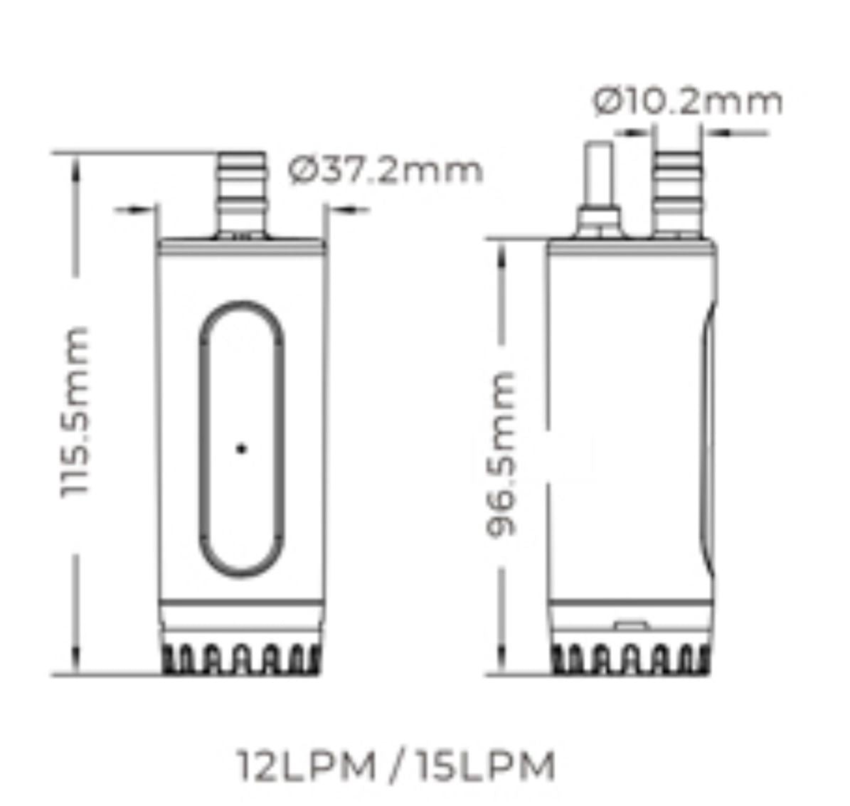 24V Genuine Marine Submersible Pump with Auto Ventilation, Check Valve & Dry Running Protection - 15 LPM, 1 Bar, Quiet, Food Grade, LFGB Certified for RVs & Outdoor Use