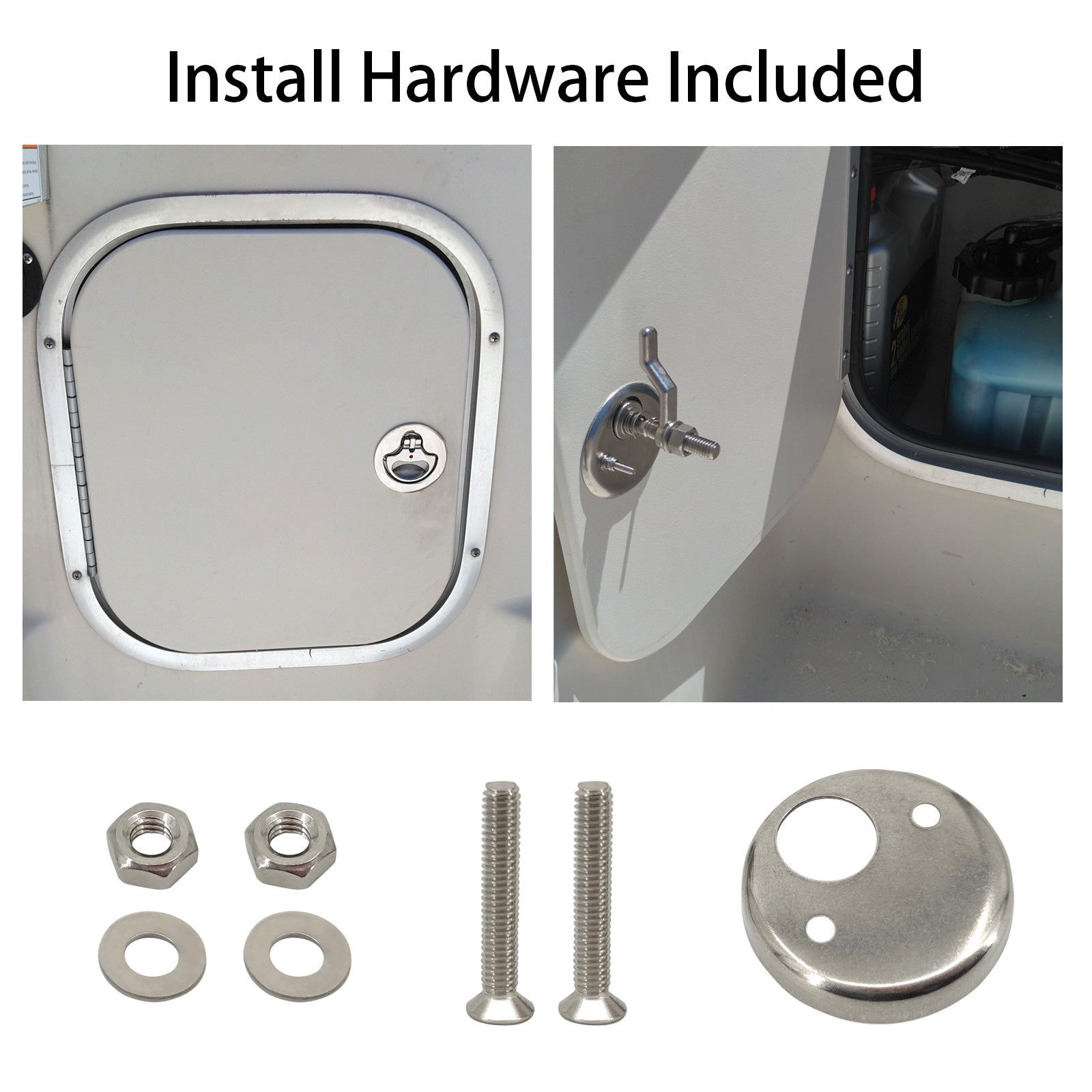 Boat Flush Latch Lock,Marine Hatch Flush Pull 316 Stainless Steel with Mounting Accessories