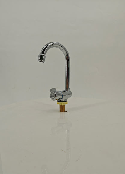 LENORAD single cooling kitchen faucet | 360 rotating high bending design | Special for RV/yacht/small apartment | Chrome-plated rust-proof and durable | 4-point connector ready to use